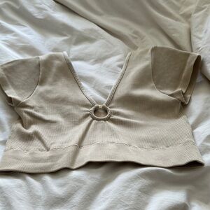 PrettyLittleThing Tan Crop Top